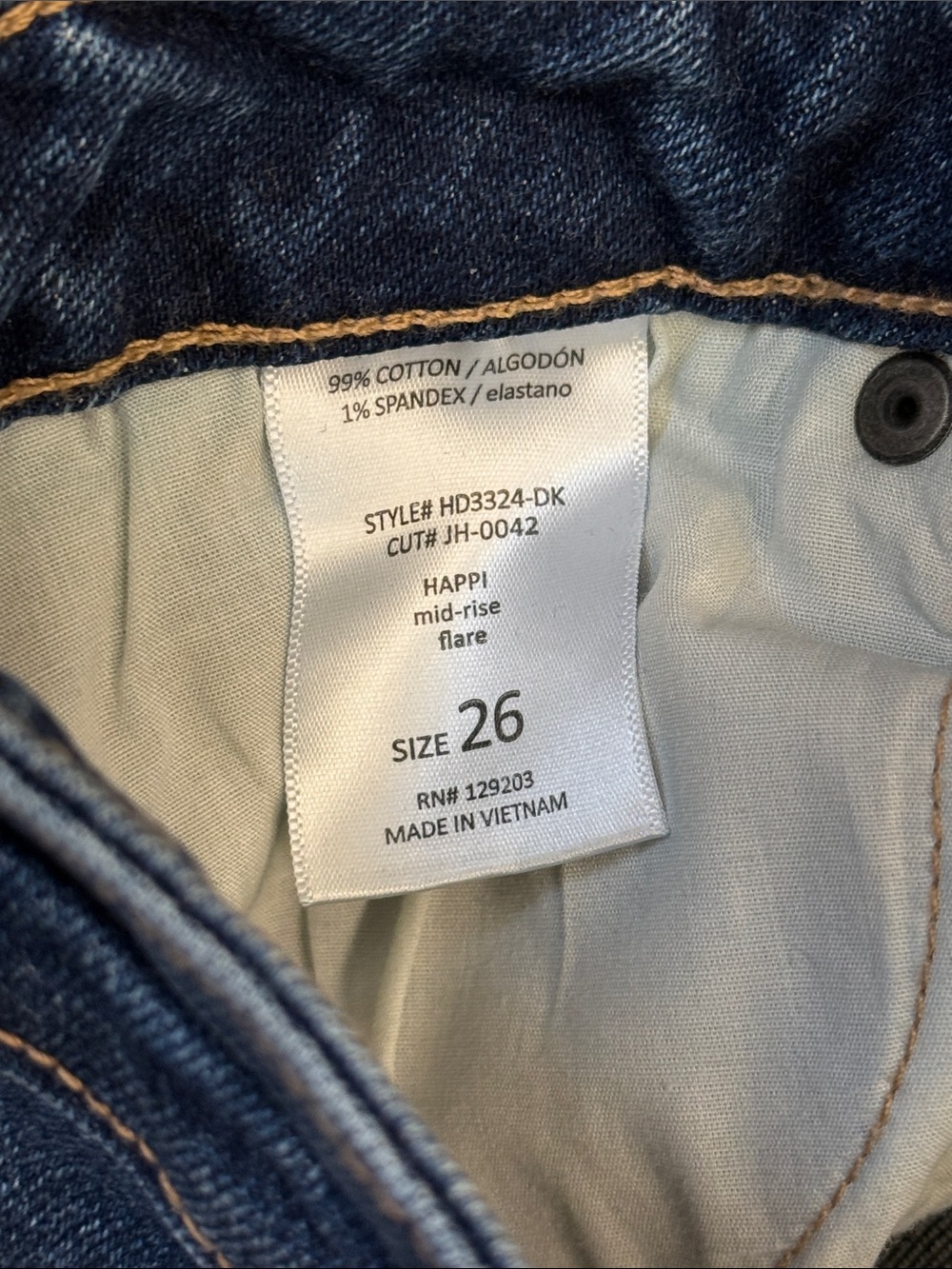 Hidden Jeans Happi Flare Stretch Mid Rise Jeans Size 26 - Picture 6 of 9